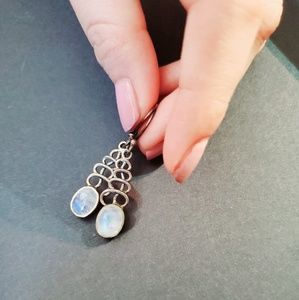 Sterling silver moonstone earrings